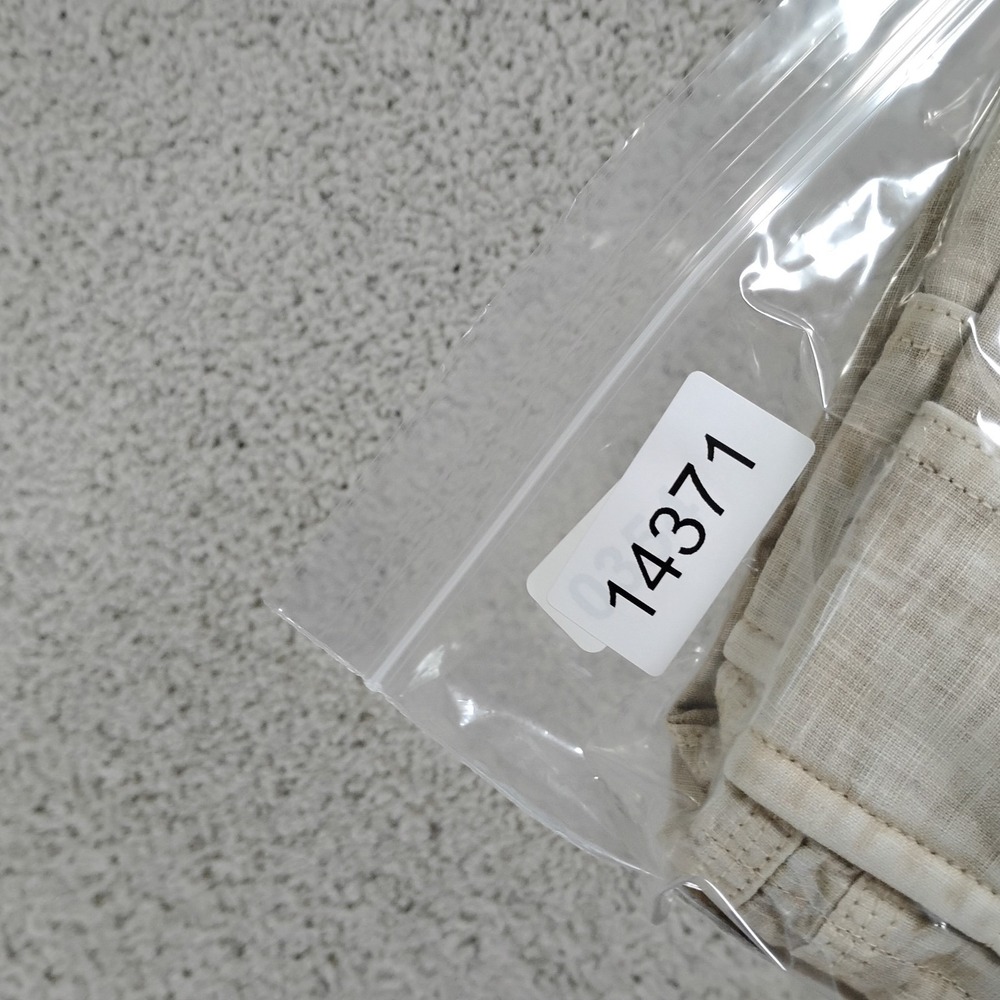 120% Lino Shorts Mens 56 (US 40) Beige Linen Beach Cargo Drawstring Designer - Picture 10 of 10